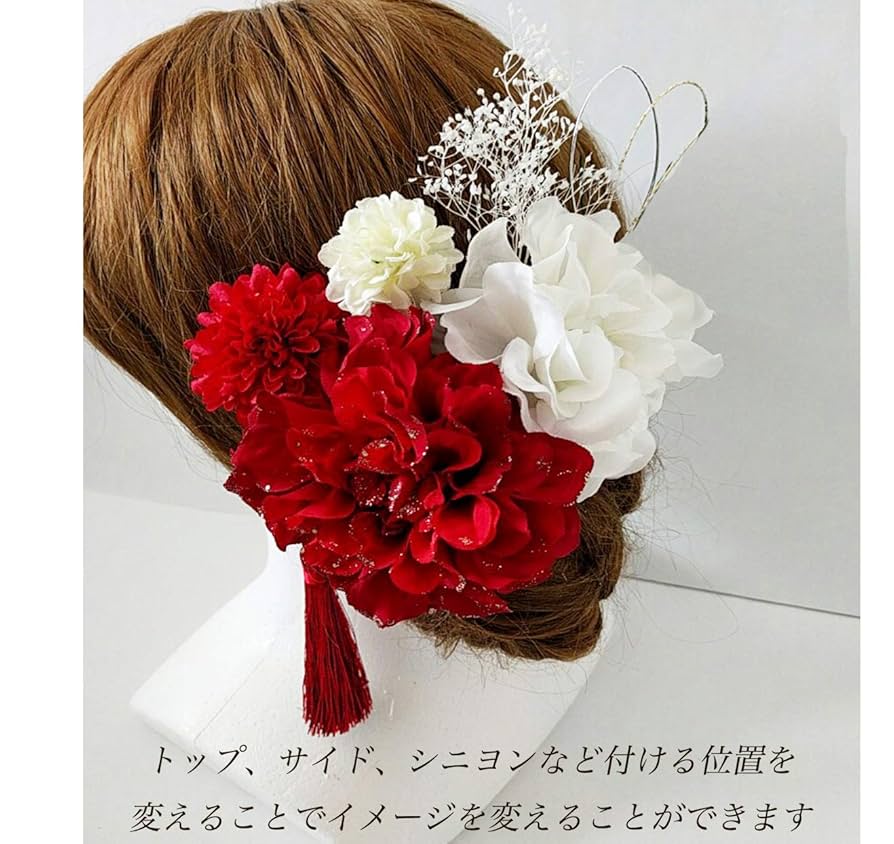 Amazon.co.jp: 【J's select】花 フラワー 髪飾り 8点セット